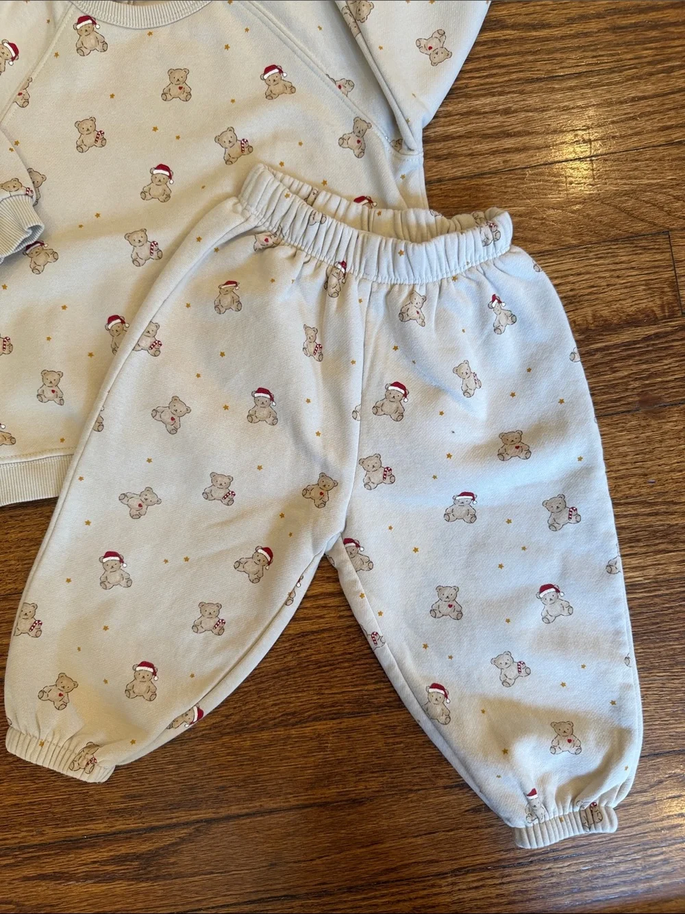 Zara Baby Holiday Santa Bear Sweatsuit Set 12-18 Months